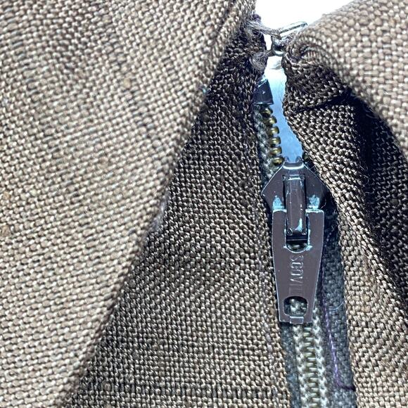 BONWIT TELLER Dress S Brenner Couture Canvas Midi Shift Brown Vintage - Picture 9 of 16